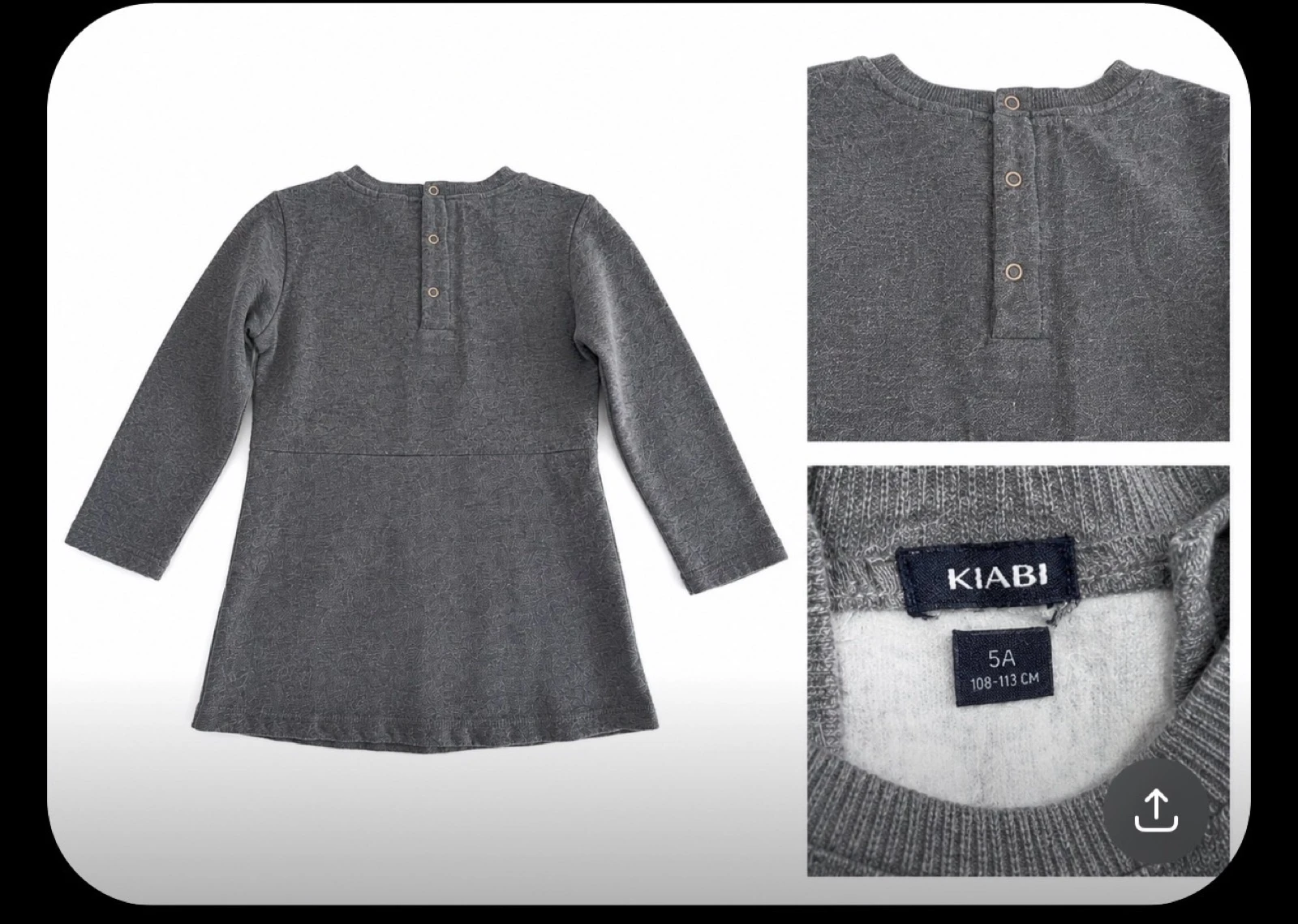 Kiabi grey dress girl 5 years (108-113 cm) – photo 2